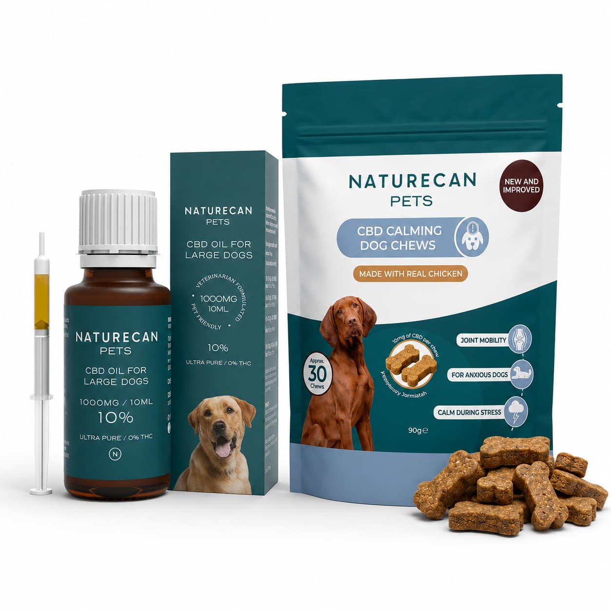 Beroligende CBD-hundegodbids Pakke