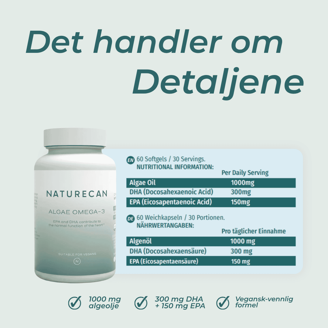 detaljene om Vegansk Omega-3