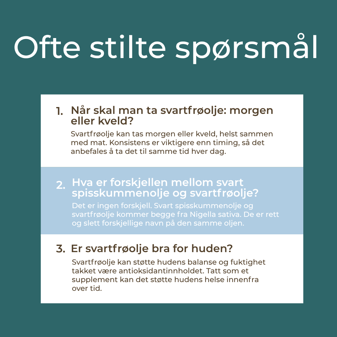 Svartfrøolje bra for huden?