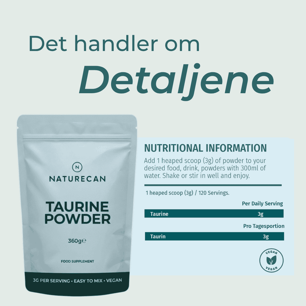 hva er taurin detaljene