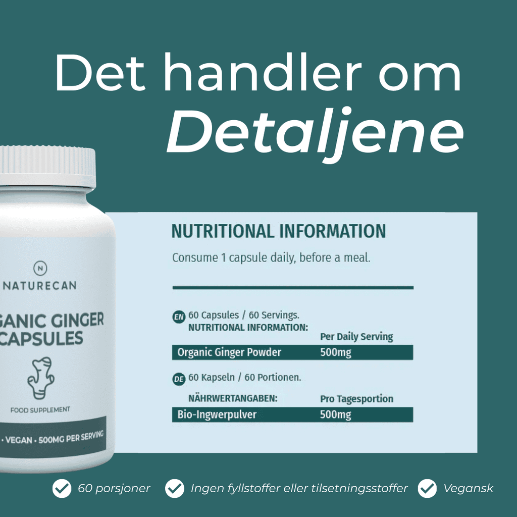 Ingefær Tabletter | 500 mg per kapsel | Naturecan – Naturecan NO