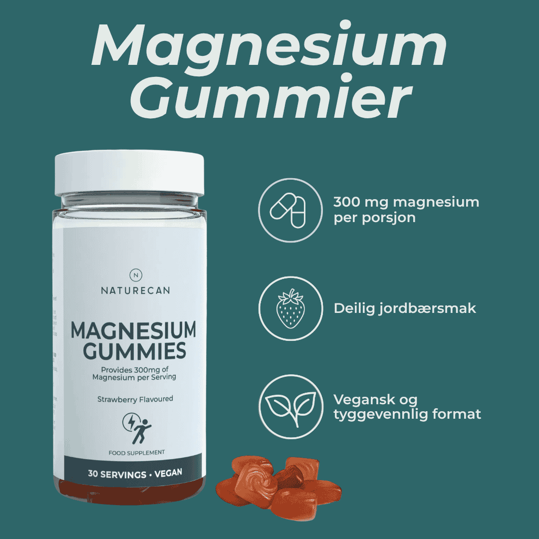 jordbær Magnesium Gummier Naturecan