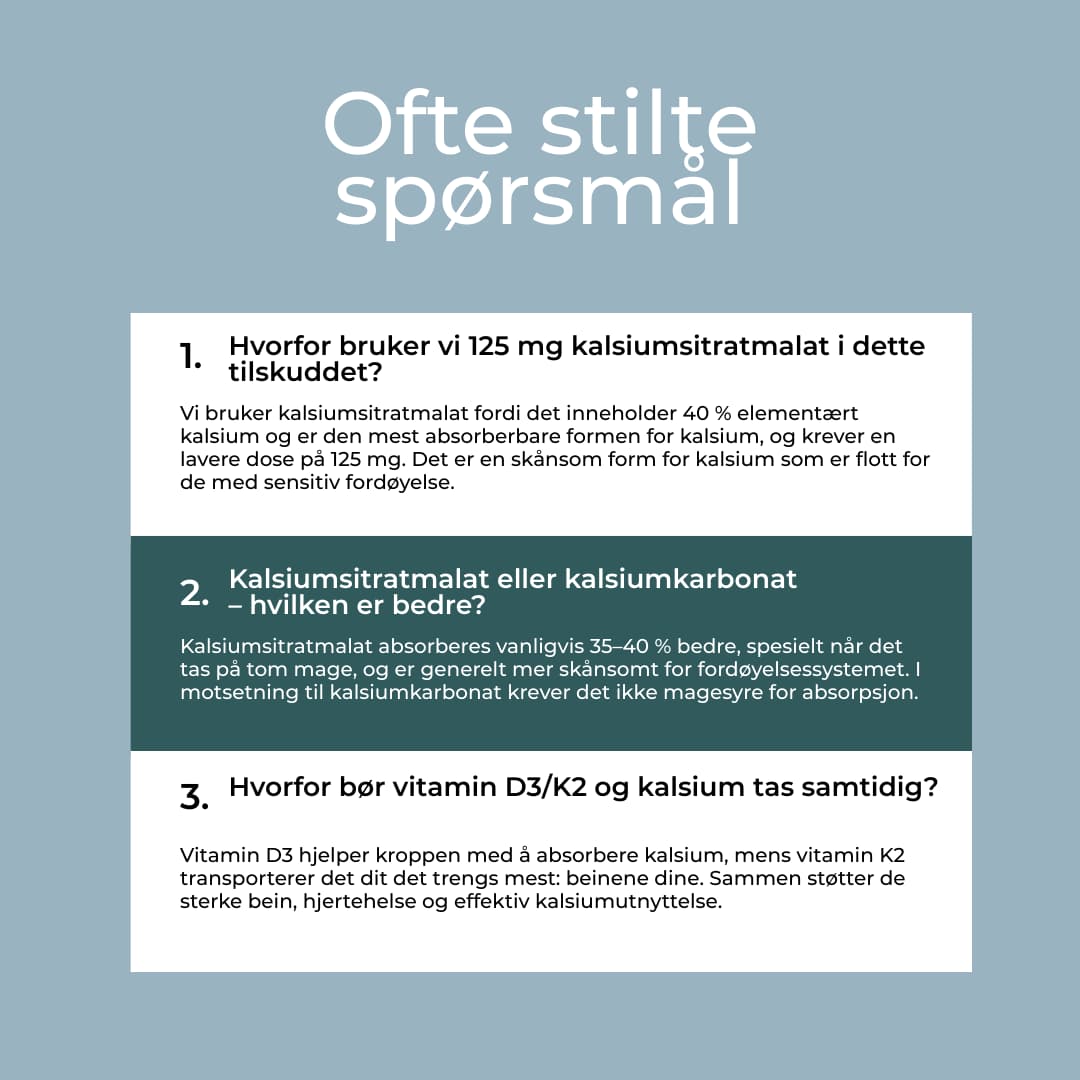 kalsium tilskudd FAQs