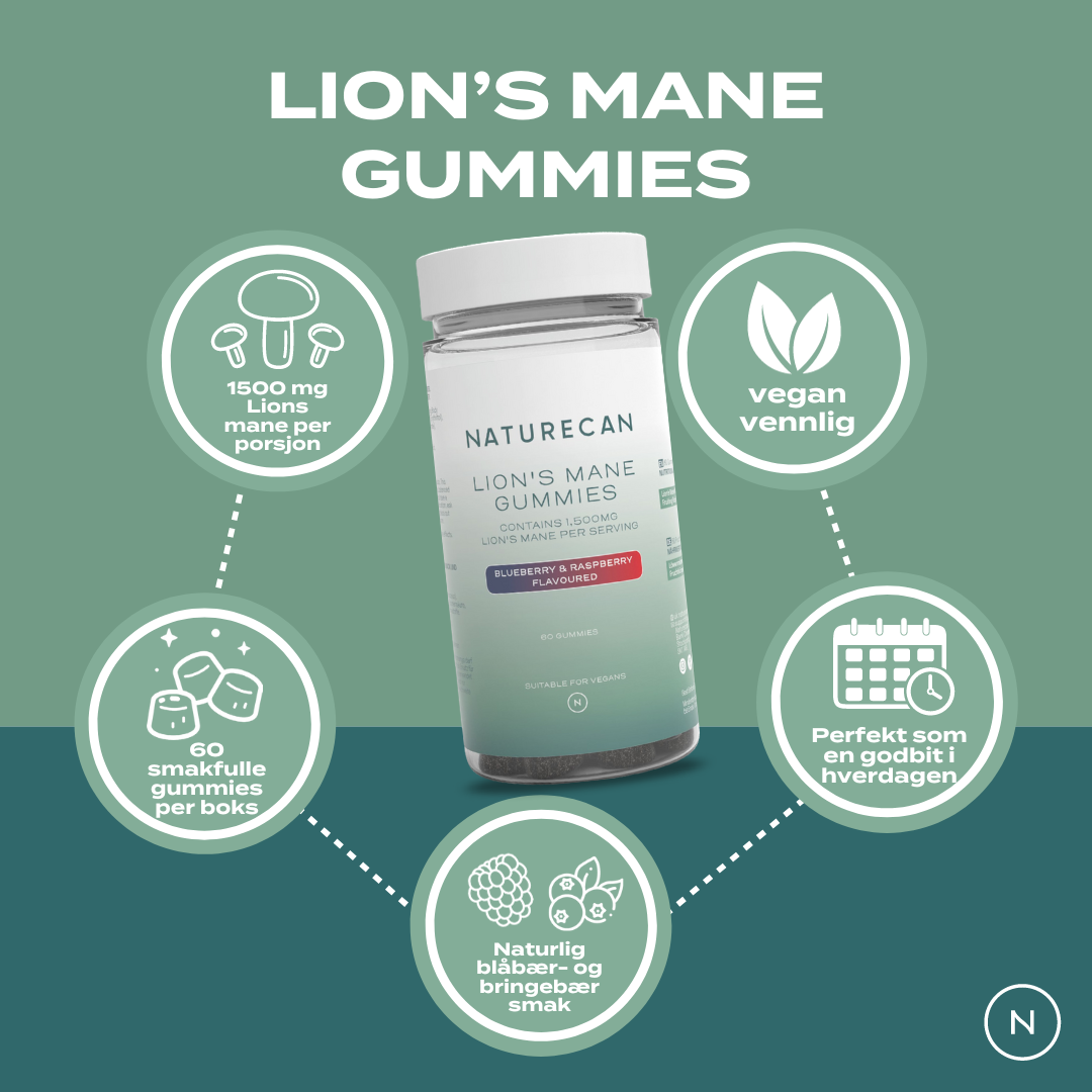 Kjøp Lions Mane Sopp Gummies | Naturecan Norge