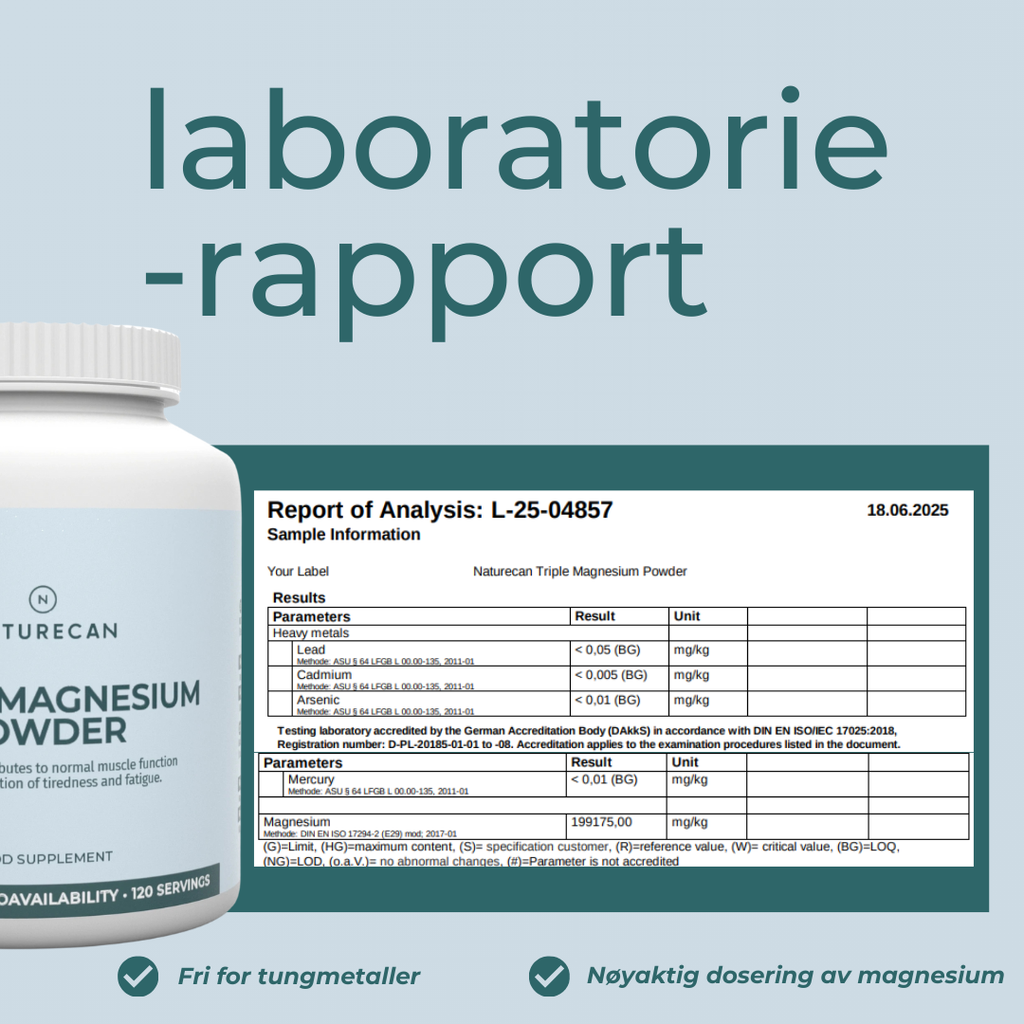 Madnesium Lab Kjøp Magnesium tilskudd I | 4 måneders forbruk | Naturecan NO