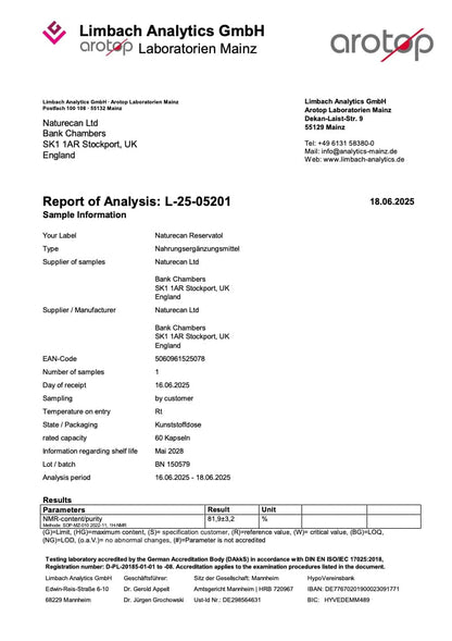 laboratorierapport resveratrol